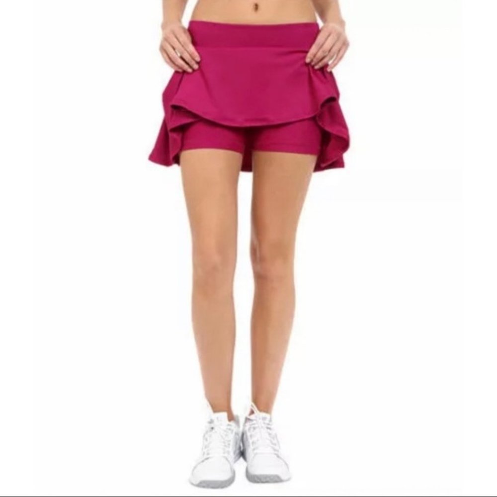 Nike Pink Court Baseline Skort Skirt Shorts Hot Pink L